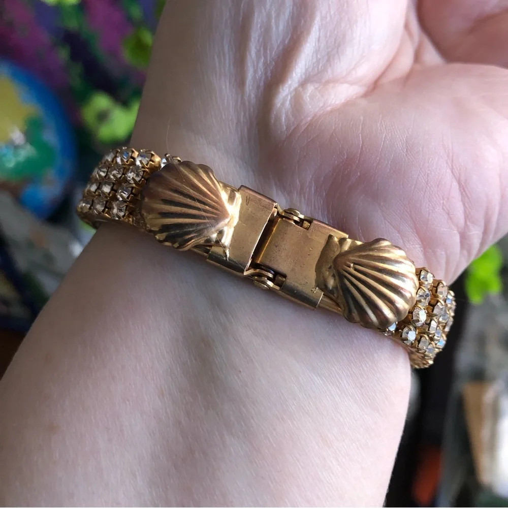 Repurposed handmade bling watch clamp bracelet recycled salvaged reuse